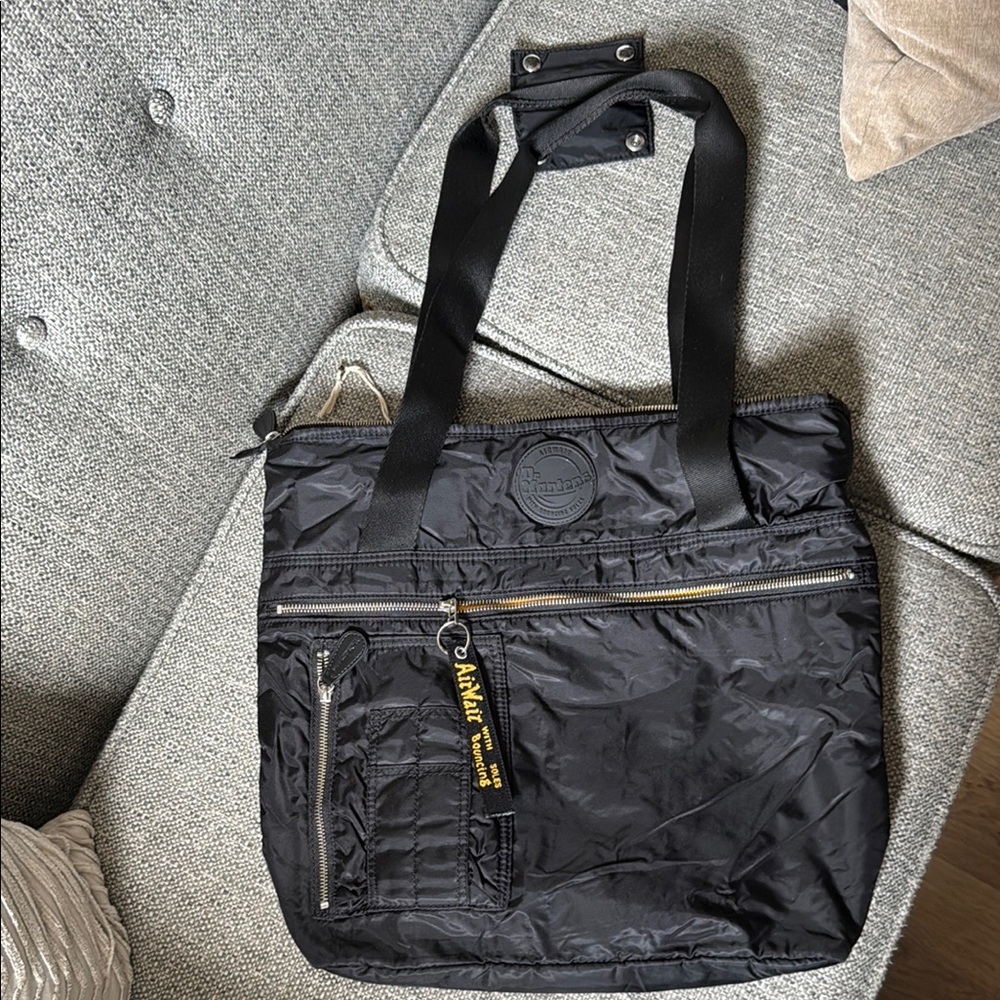 Black Nylon Tote Bag
